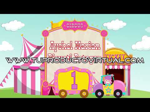 Video invitación circo rosado Versión Doblada | Tarjeta de cumpleaños | Niña