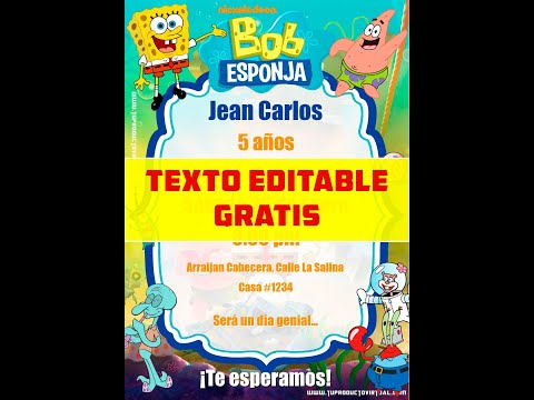 Crea una invitación de Bob Esponja fácil y rápido desde tu celular