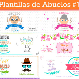 Plantillas de abuelos para sublimar tazas