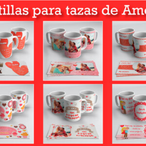 Plantillas para tazas de Amor Pack 1