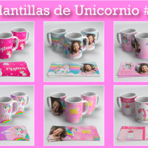 Plantillas para tazas de unicornio