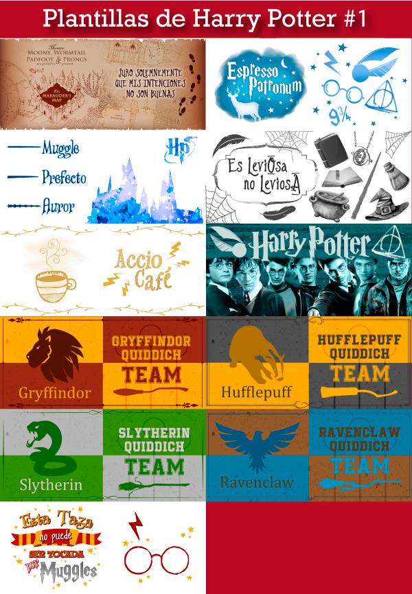 Plantillas para tazas de Harry Potter