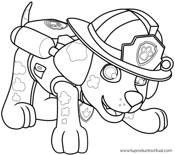 Marshall para colorear (Paw Patrol) - Tu Producto Virtual