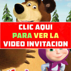 invitación de cumpleaños de masha y el oso