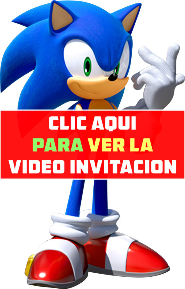 invitacion de cumpleaños de sonic