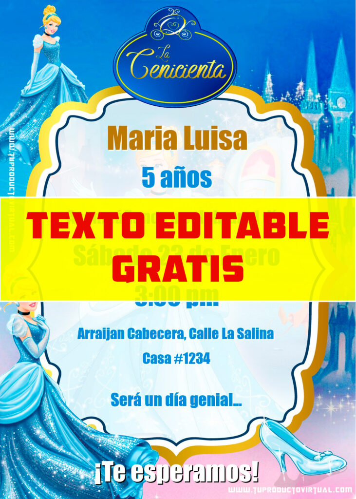 invitación de La Cenicienta gratis online