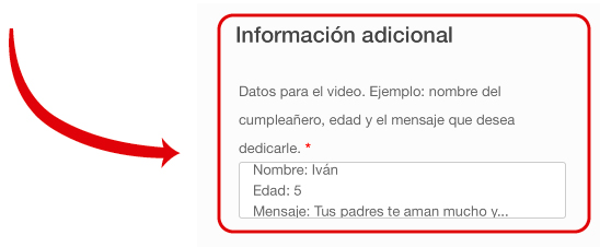 datos para el video