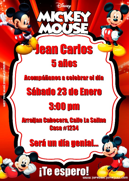 invitacion de mickey mouse gratis online