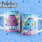 plantillas para tazas de pulpos reversibles