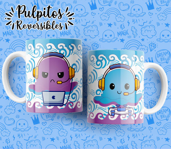 plantillas para tazas de pulpos reversibles