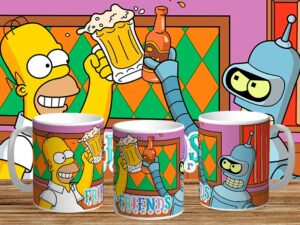 Plantillas para sublimar tazas Los Simpsons