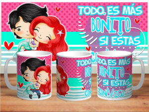 diseños para sublimar tazas amor princesas