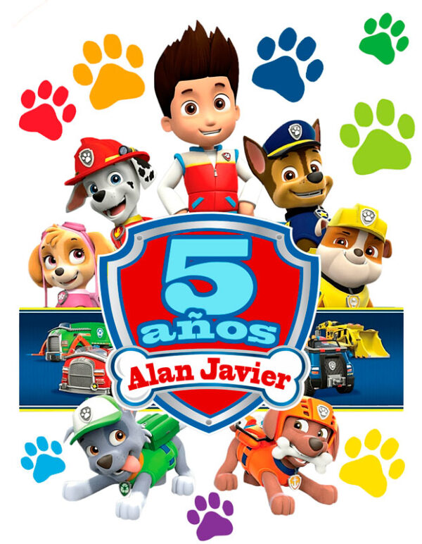 diseño de paw patrol para cumpleaños