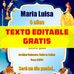 invitaciones digitales gratis de La Bella y La Bestia editable