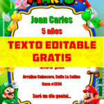 invitaciones digitales gratis de Mario Bros editable