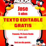 invitaciones digitales gratis de Mickey Mouse editable