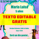 invitaciones digitales gratis de Raya y El Último Dragón editable