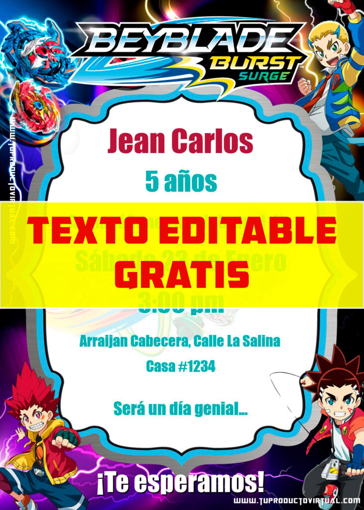 invitación de Beyblade gratis online