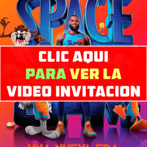 invitacion de cumpleaños de Space Jam