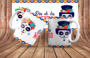 diseños para tazas del día de los muertos