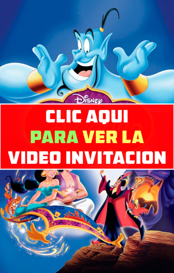 invitación de cumpleaños de Jasmine Aladdin