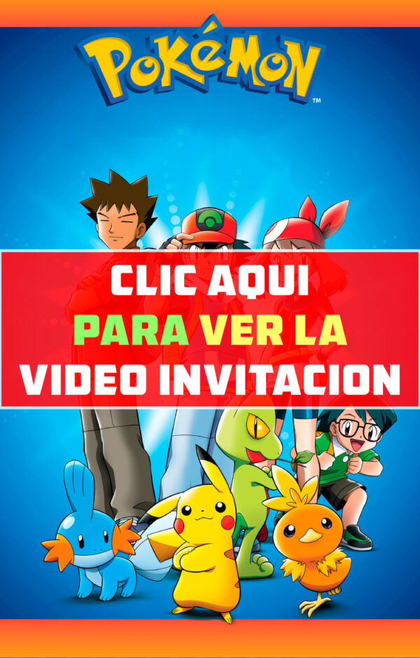 invitación de cumpleaños de Pokemon