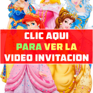 video invitación de cumpleaños de Princesas Disney