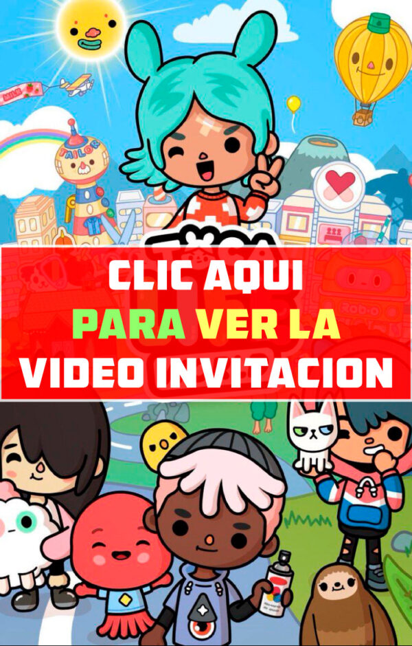 video invitación de cumpleaños de Toca Boca Life World