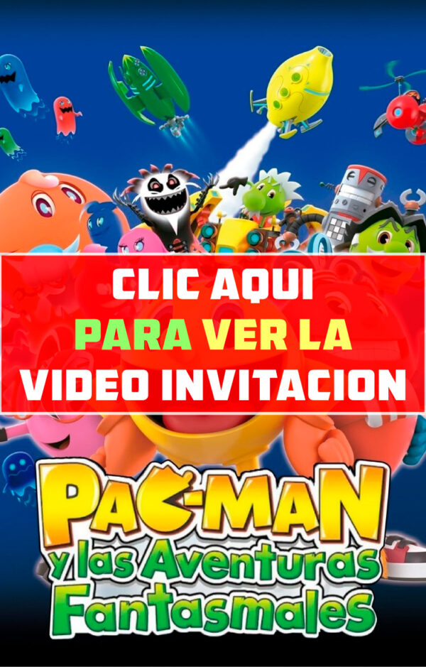 video invitación de cumpleaños de Pac-Man