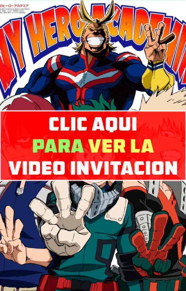 video invitación de cumpleaños de My Hero Academy