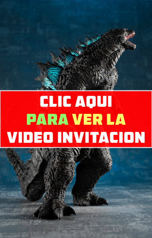 video invitación de cumpleaños de Godzilla